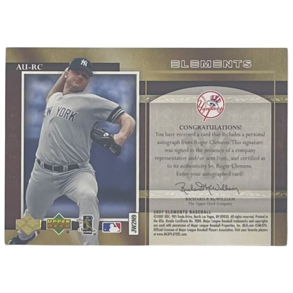 2007 Upper Deck Elements Elemental Autograph #AU-RC Roger Clemens Yankees - Picture 2 of 2